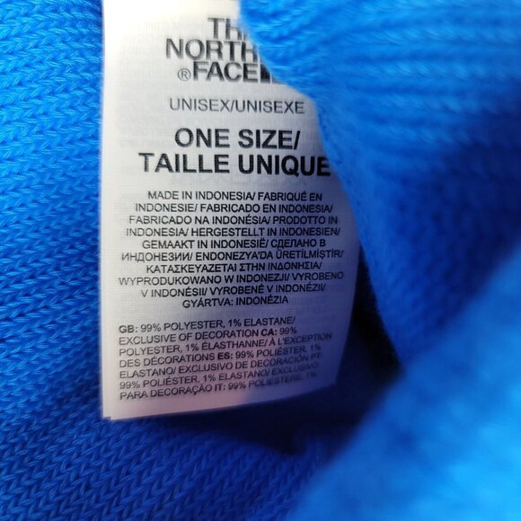 NEW The North Face Big Box Beanie Hat‎ Unisex One Size Blue Knit Winter Cuffed - Picture 3 of 4